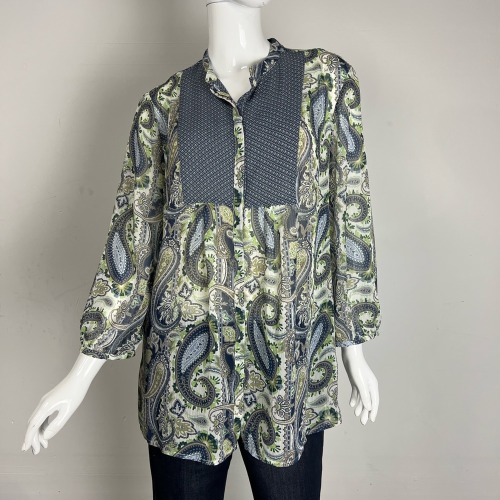 Liz Claiborne Paisley Designed Tunic Top Size XL